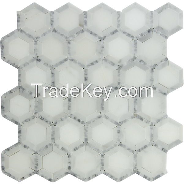 Sivec White and Carrara White Mosaic