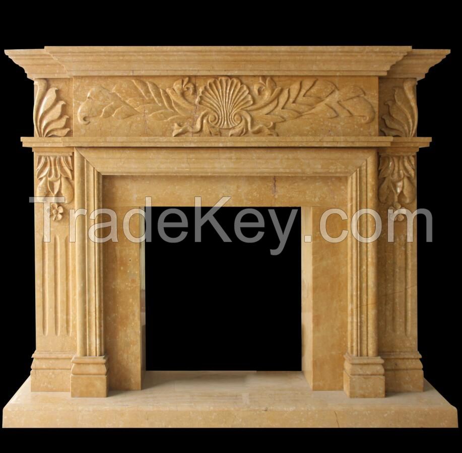 Yellow Marble Fireplace