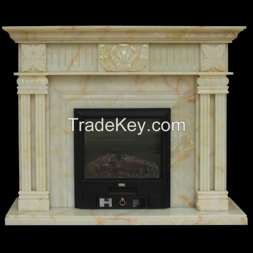 White Onyx Fireplace