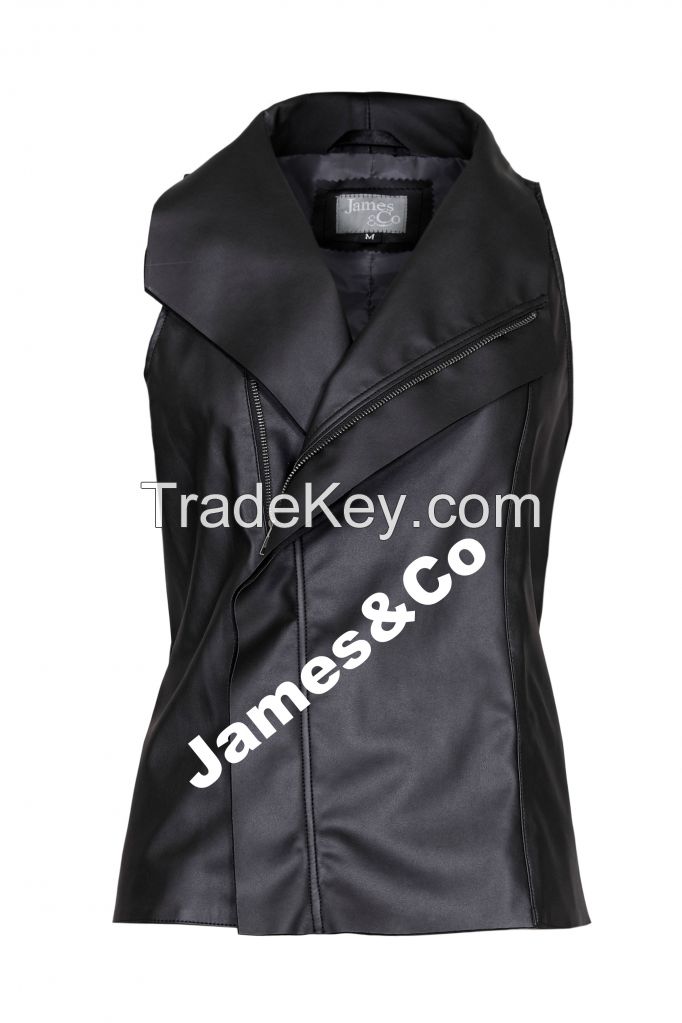 Womens faux leather vest