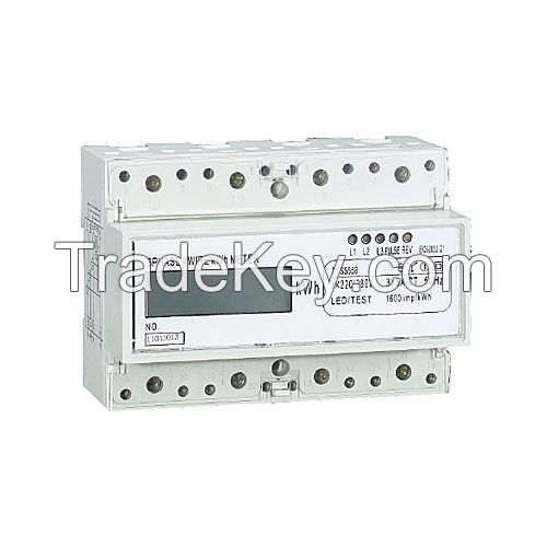 DTS5558 three phase electronic din-rail active energy meter 125mm width