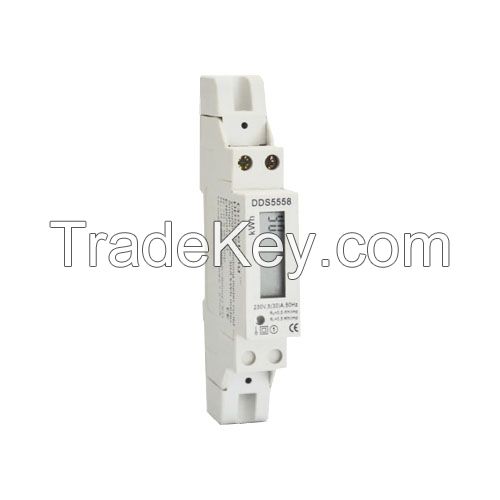 DDS5558 single phase electronic din-rail active energy meter 17.5 width