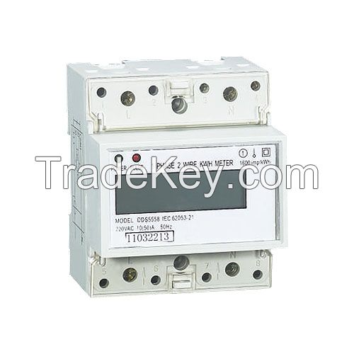 DDS5558 single phase electronic din-rail active energy meter 75.00mm width
