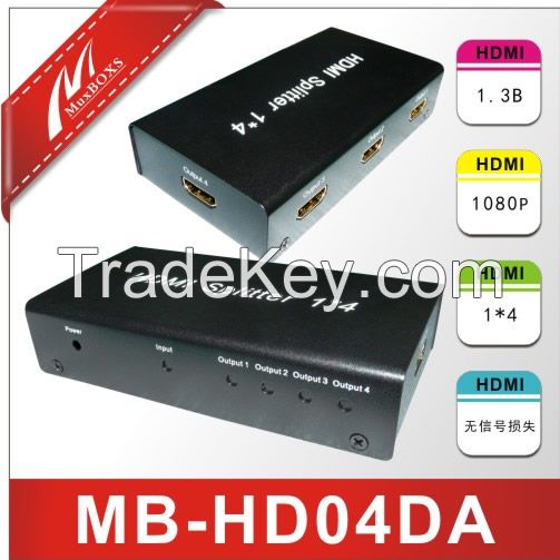 4-Port HDMI Splitter/HDMI Repeater  MB-HD04DA