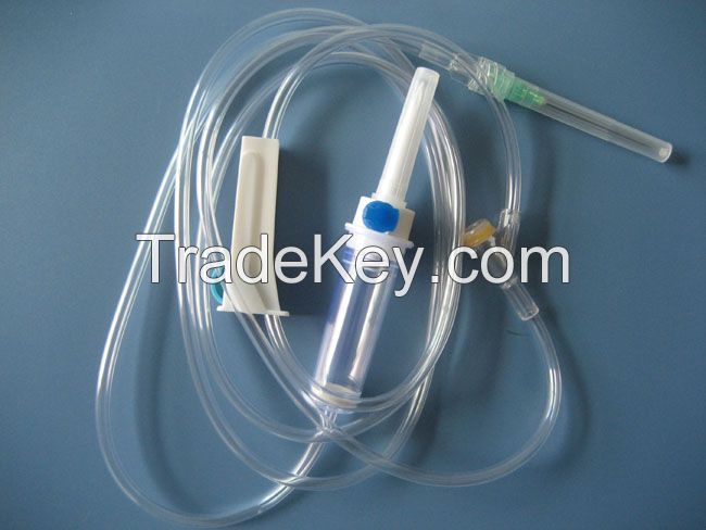 disposable infusion set with injection
