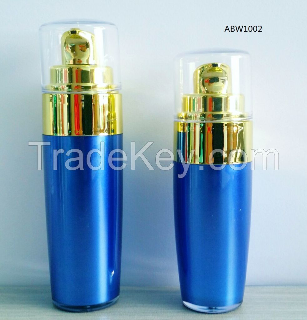 30ml Blue Cosmetic bottles Vacuum PP Acrylic bottles with pump for cream and lotion
