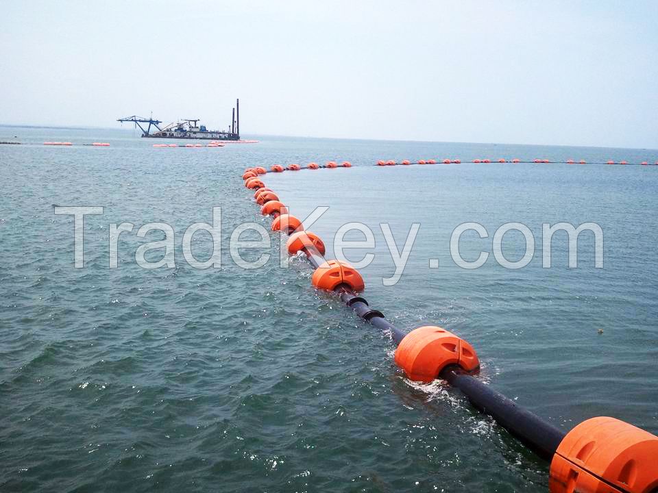 Hard-wearing HDPE discharge pipe for dredger