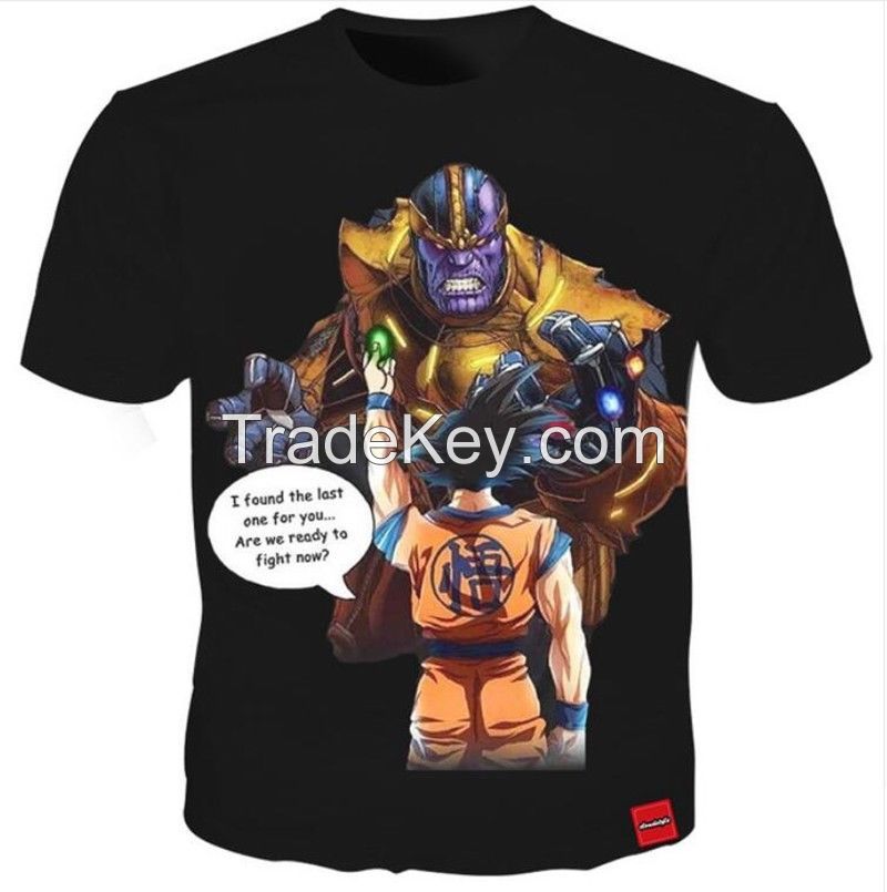 New Fashion Women/Men's 3D Print Thanos & Dragon Ball Super Goku T-Shirt