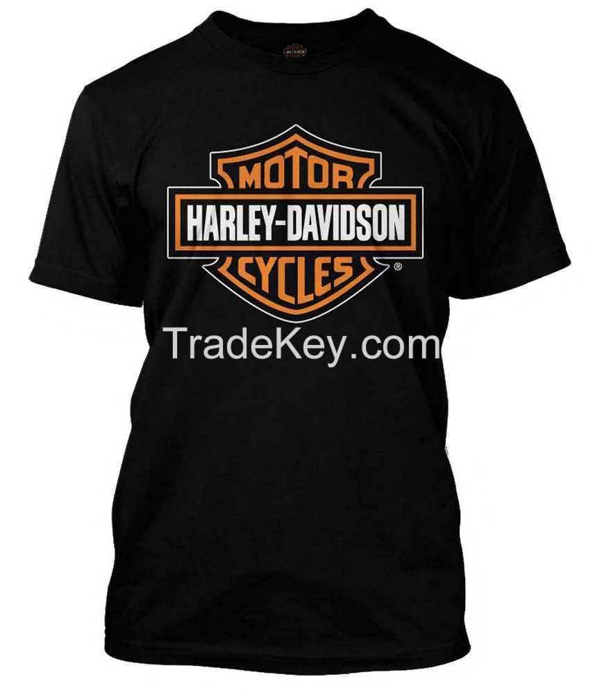 Harley-Davidson Men's Orange Bar & Shield Black T-Shirt