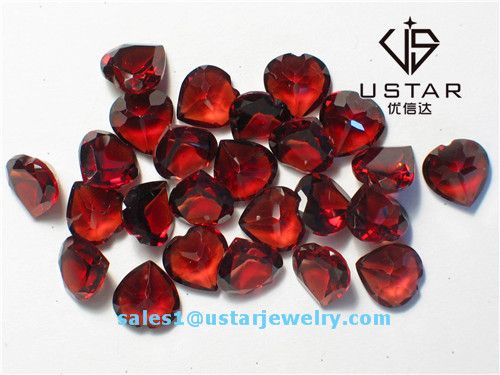 Ustar Jewelry Heart Cut Natural Garnet