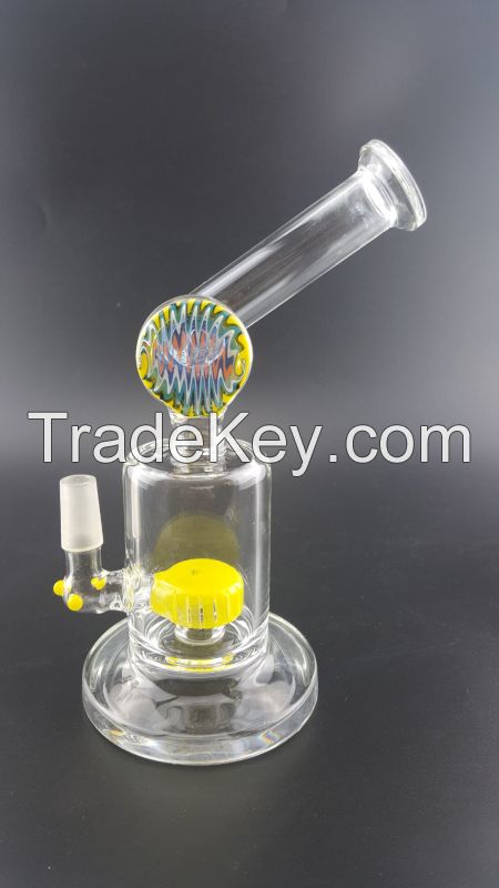 2016 latest heady glass bubble flower neck for smoking pipe with colour perc