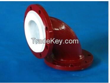 PTFE Lined 90deg Elbow with Flange Connection Pipe Fitting