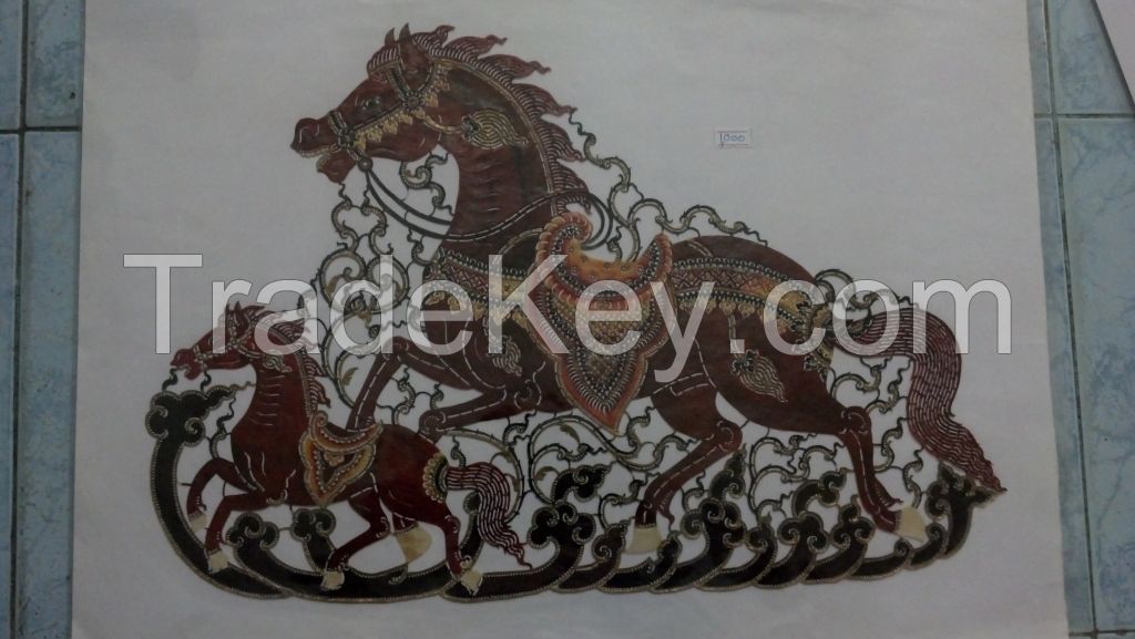 Horses - The Handmade leather carving from Thailand