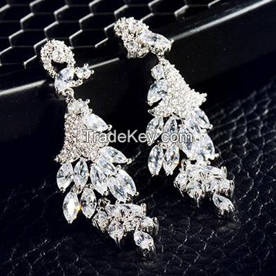 marquise CZ earrings made of brss or sterling silver
