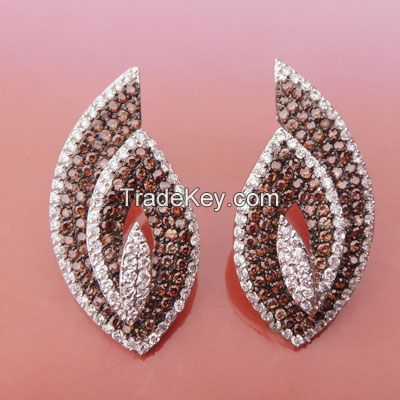 brown/coffe zircon handmade popular earrings
