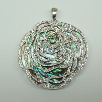 925 sterling silver shell pendants