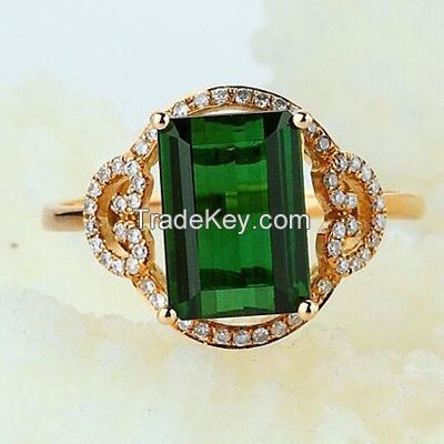 malachite rings with 24K gold plating