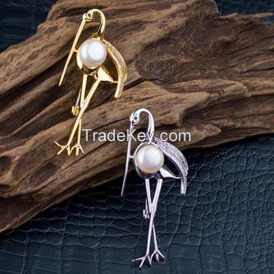 animal crane pendants with 22K gold plating