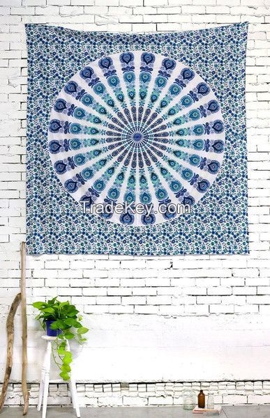 Twin Indian Mandala Hippie Tapestry Wall Hanging Bedding Bedspread Ethnic Throw at Just @6 USD.