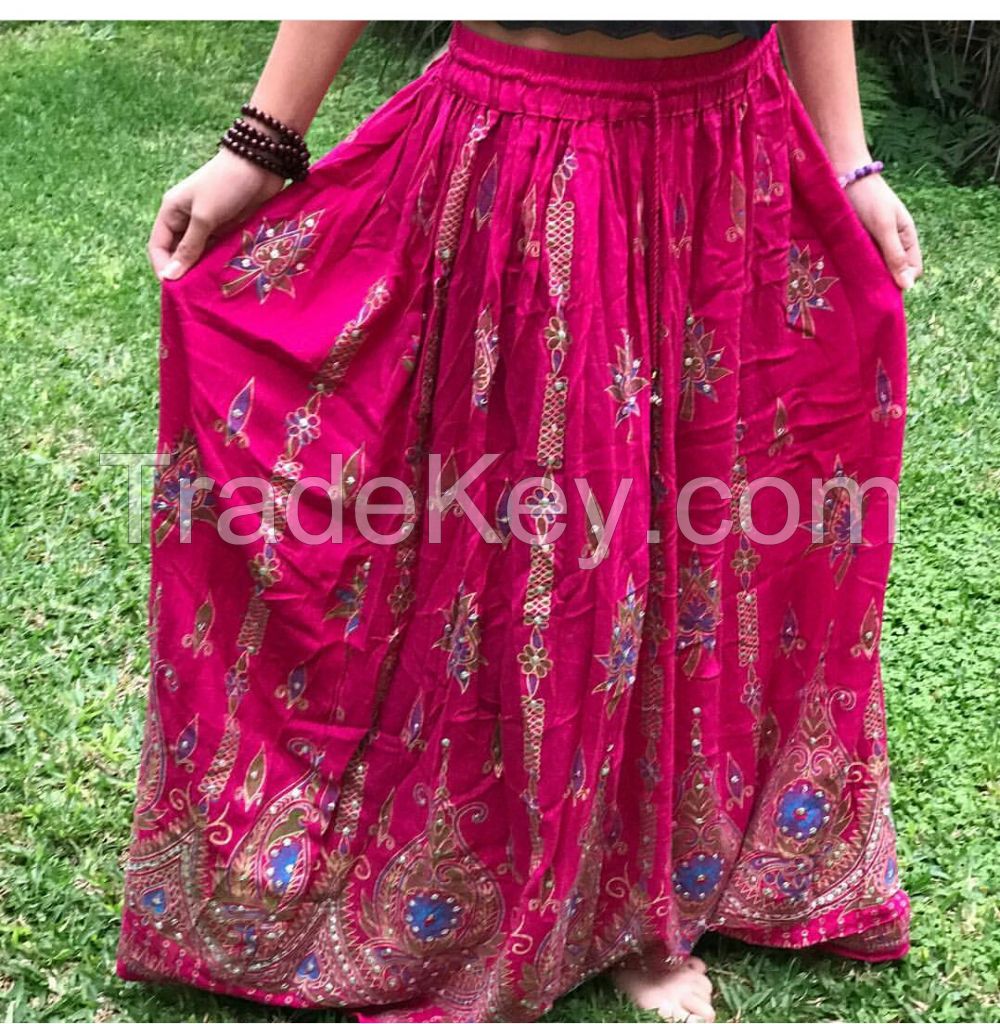 Peacock Batik Block Print Woven Beach Skirts Indian handloom  KSexports Contact