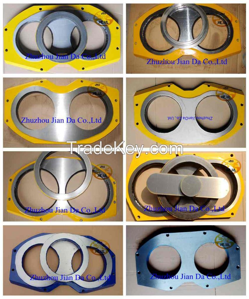 2016 China Manufacturer Putzmeister Concrete Pump Spare Parts Spectacle Wear Plate and Wear Ring