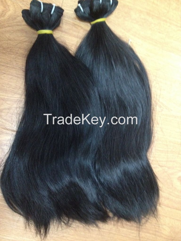 100% human hair extensions straight weaving hair no shedding hair factory price