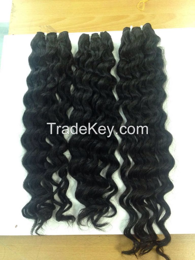 Curly hair 100% human hair extensions weft hair high quality soft hair