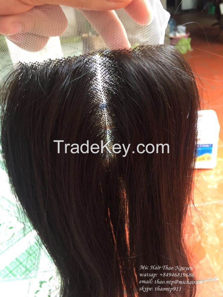 100% human hair good lace closures remy hair vietnam hair wholesale price