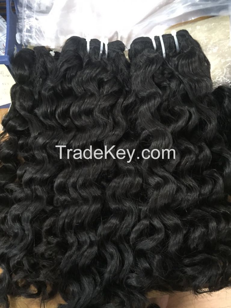 Human hair wavy hair steam hair no tangle no shedding remy hair extensions