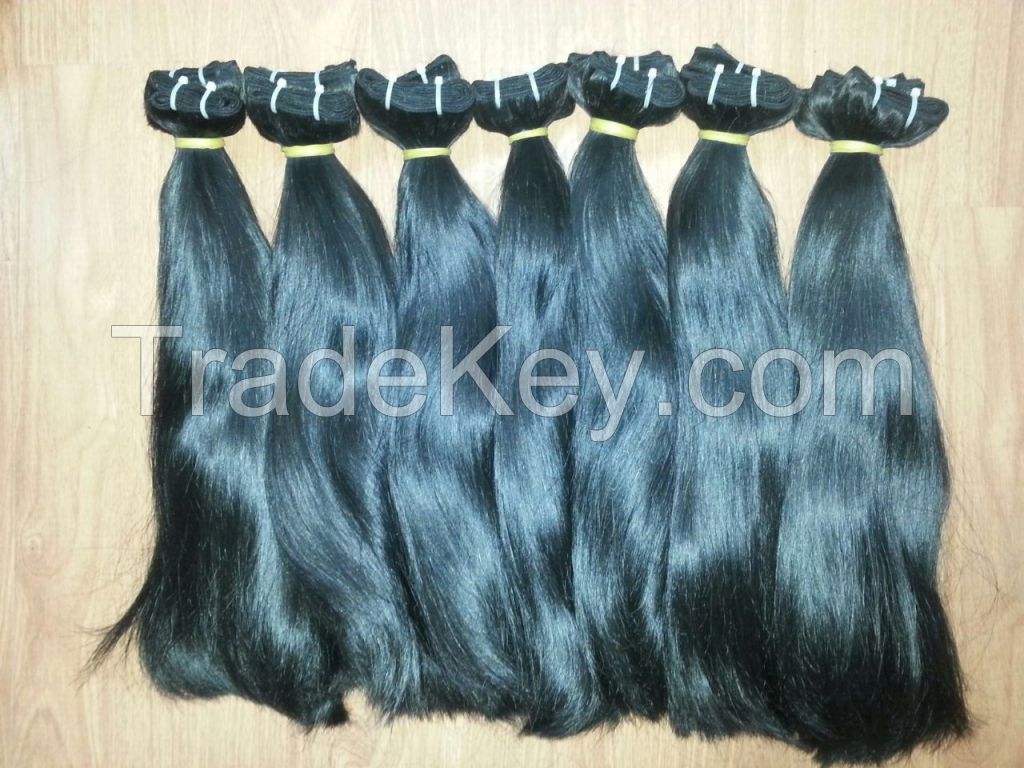 100% Vietnam hair human hair straight hair machine weft hair remy high quality no tangle