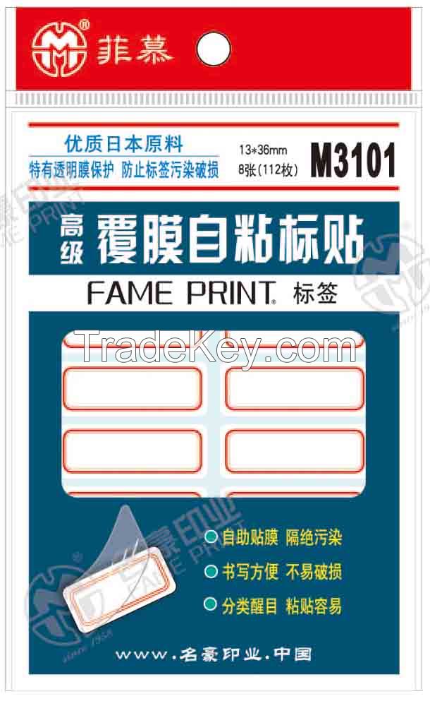 Fame M3101 Transparent Film Protected Self-Adhesive Labels