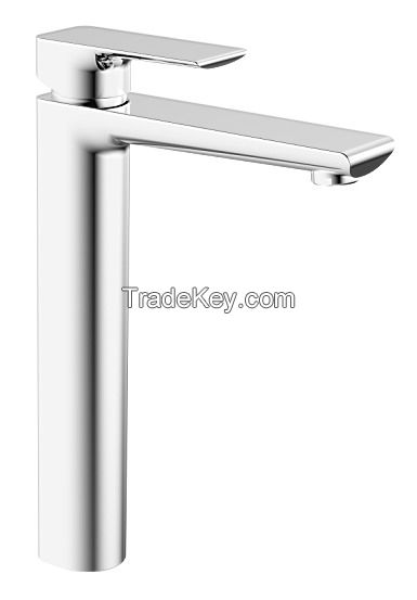 chrome plated brass high basin mixer