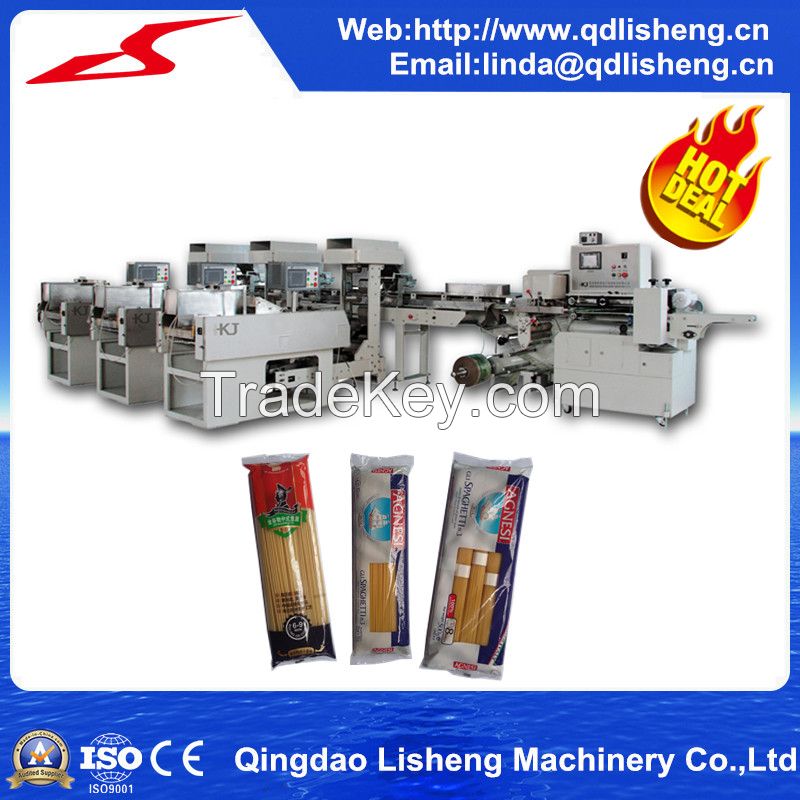 PLC control automatic packing machinefor spaghetti with three weighers