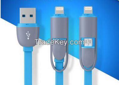 Fast Charging USB Cable 2 in 1 Data Cable Micro USB Cable