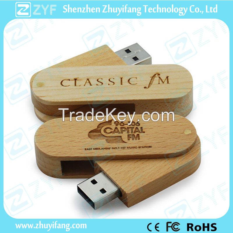 Classic Wooden Swivel USB Flash Drive