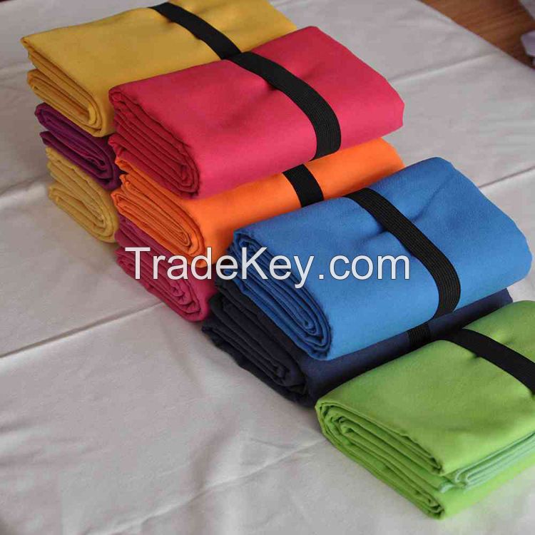 ST22, Fast drying customized logo and package suede microfiber travel towel beach/bath/gym/microfiber sports towel outdoor towel