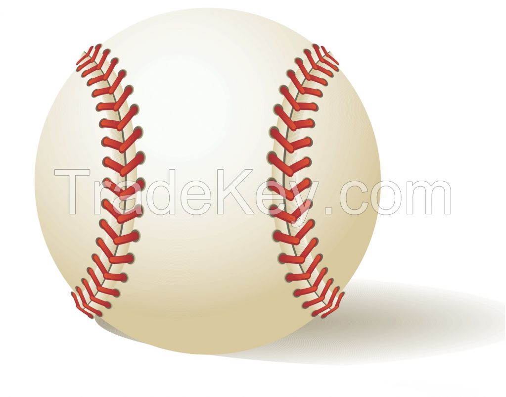 HIGH QUALITY SYNTHETIC LEATHER MATERIAL WITH RED STITCHING OF BASEBALL