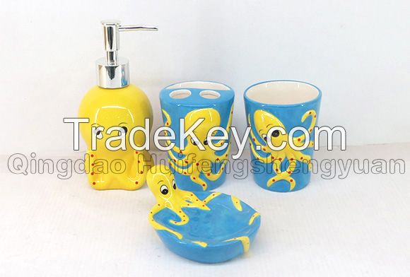 export octopus shape ceramic bathroom set