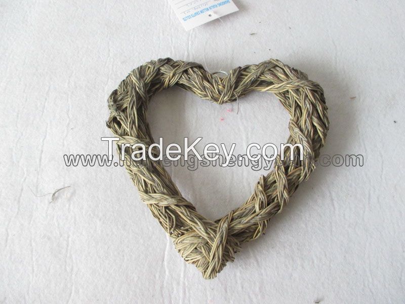 sell wood wicker heart ring