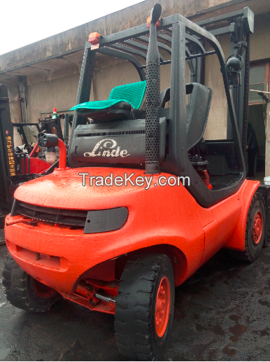 In use Linde H45D forklift ready for work, linde second-hand original H45D forklift