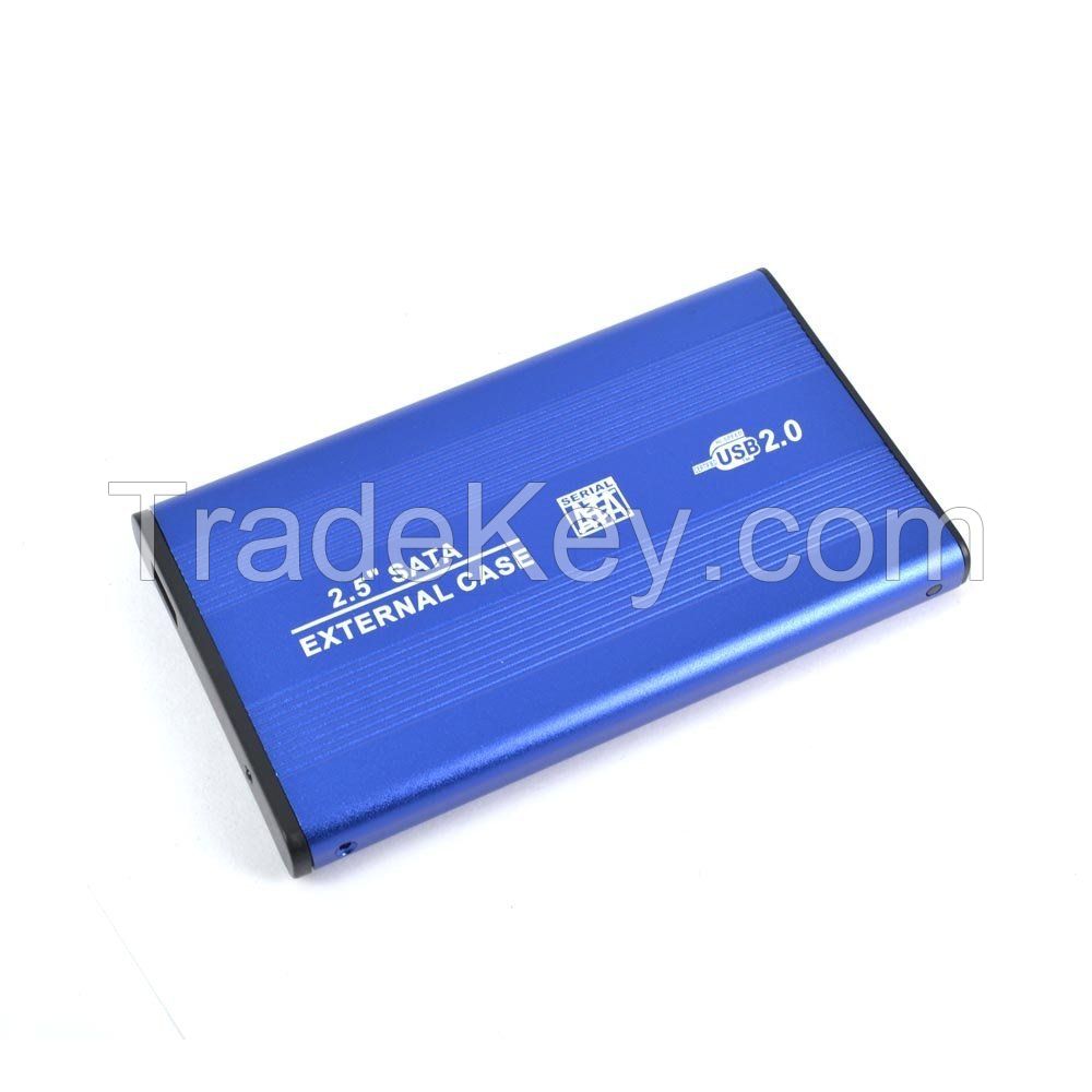 USB 2.0 External Hard Drive Disk Enclosure Case for 2.5 Inch SATA HDD PC Computer Laptop Notebook Blue