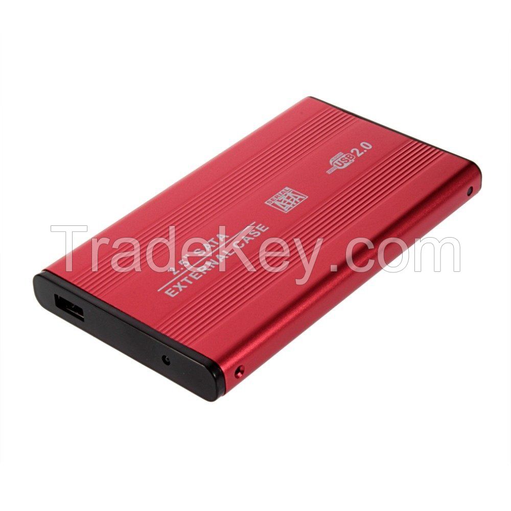 USB 2.0 External Hard Drive Disk Enclosure Case for 2.5 Inch SATA HDD PC Computer Laptop Notebook Red