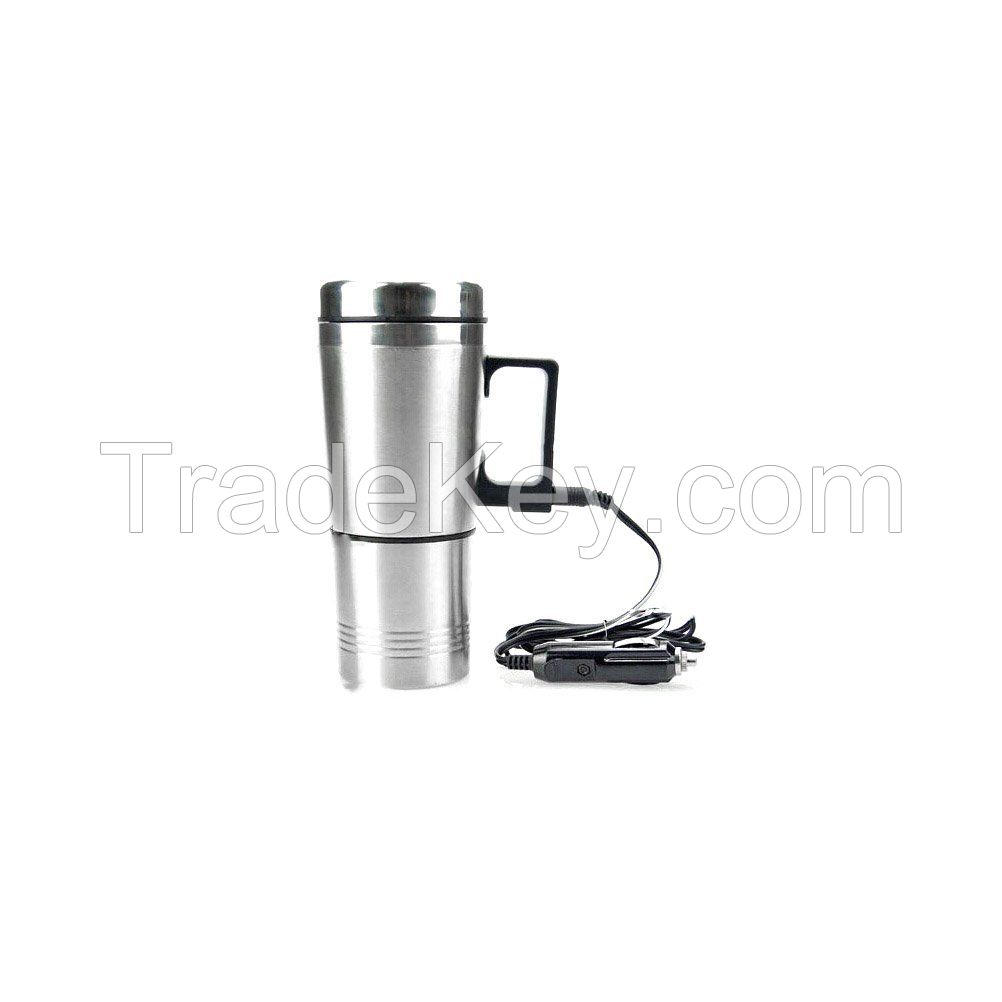 12V Stainless Steel Travel Car Cigarette Plug Heated Cup Hot Water Drinks Mug Coffee Tea Heater