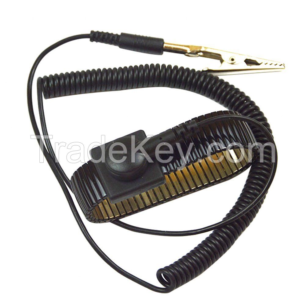 Adjustable Anti Static Wrist Strap ESD Grounding Wrist Band Prevents Static Build Up Metal Bracelet Crocodile Clip