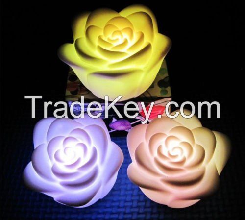 12pcs Rose Flower Flameless Candles LED Night Light Romantic Decoration Candle Lamp Nightlight with Color Change.