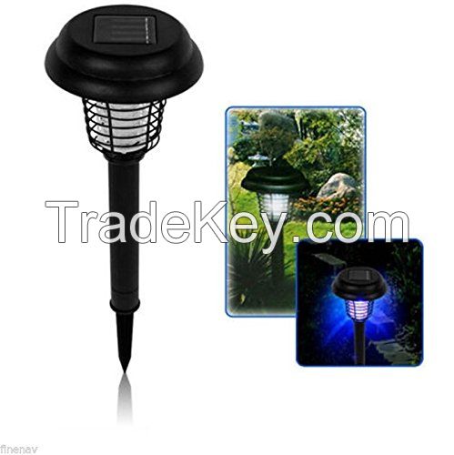 2-in-1 Solar UV Mosquito Killer Lamp Insect Fly Bug Pest Control Garden Landscape Outdoor Yard Lawn LED Light