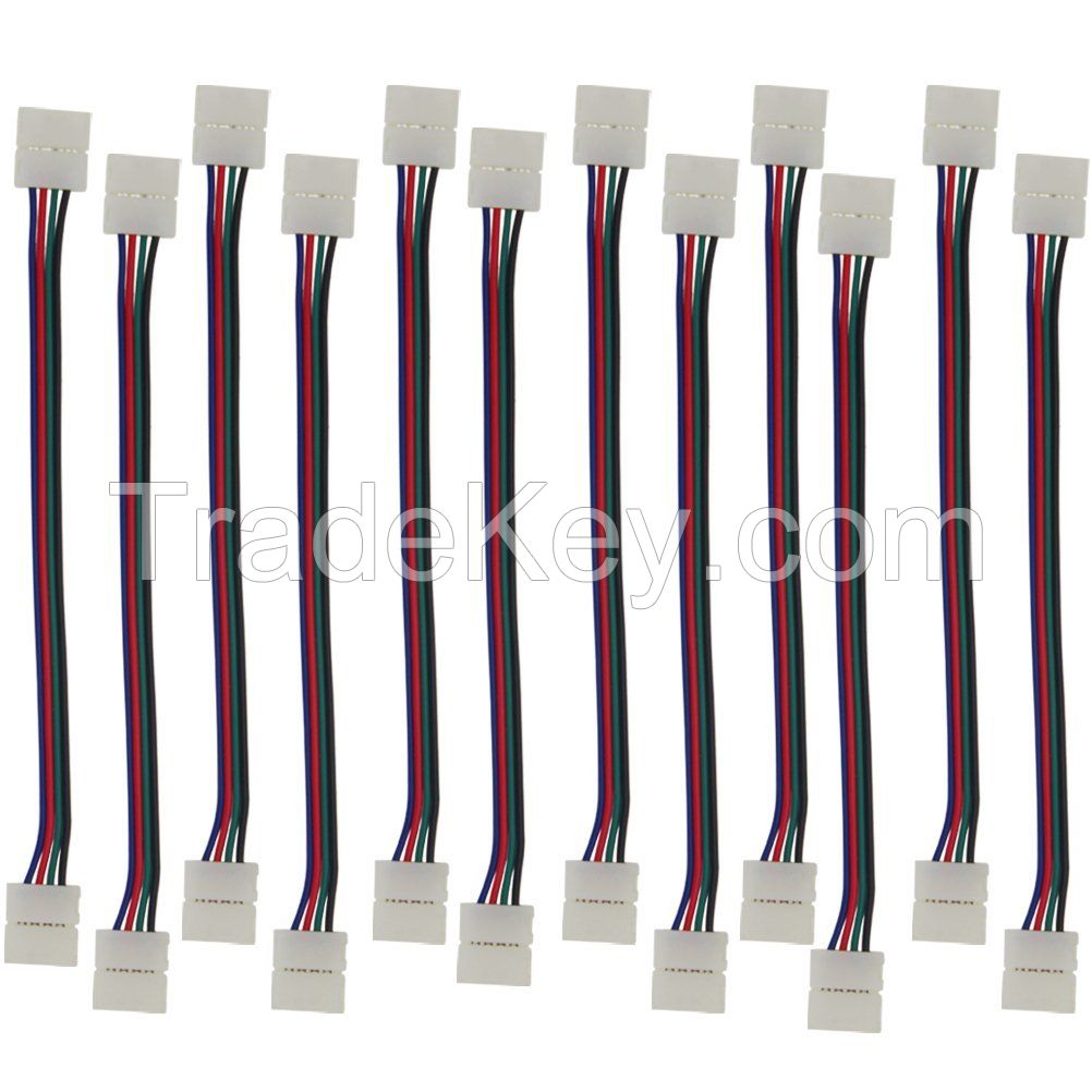 4Pin 10mm RGB LED Strip Light Connector Adapter Cable 5050