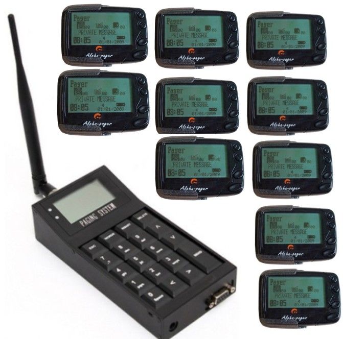 Pocsag paging system text message receiver alpha keypad transmitter wireless calling system beeper