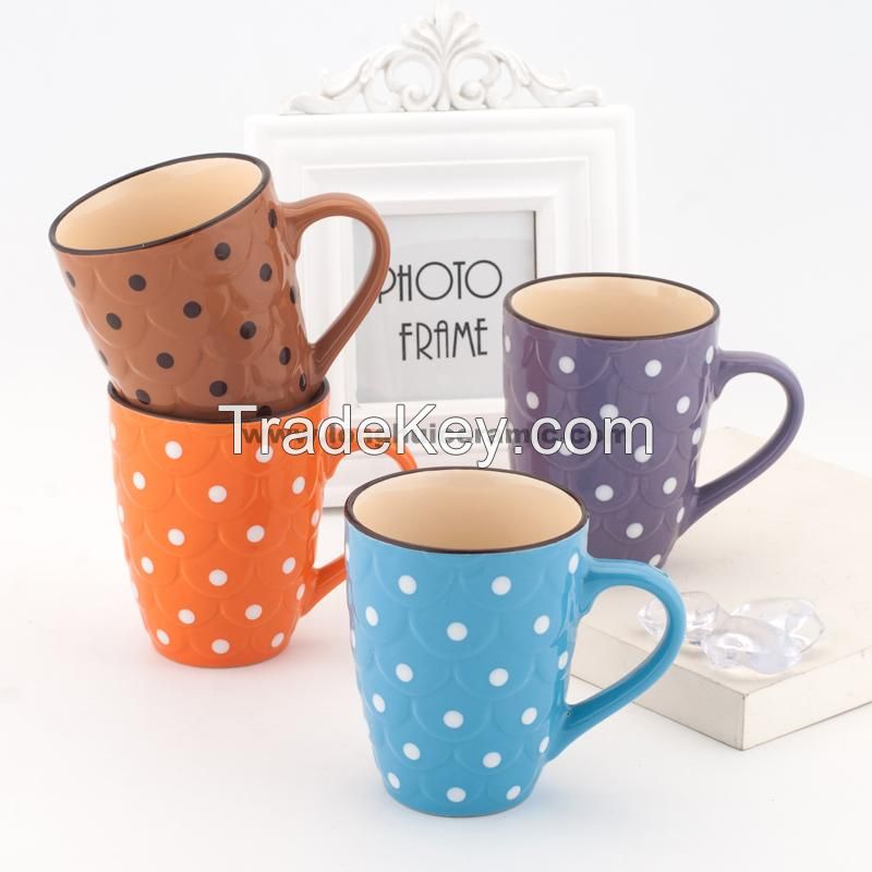 8oz Embossed coffee cup with dots