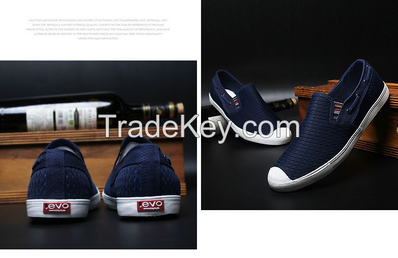 LEYO summer man shoes navy, black, grey double mesh casual shoes classic slip-on sneaker